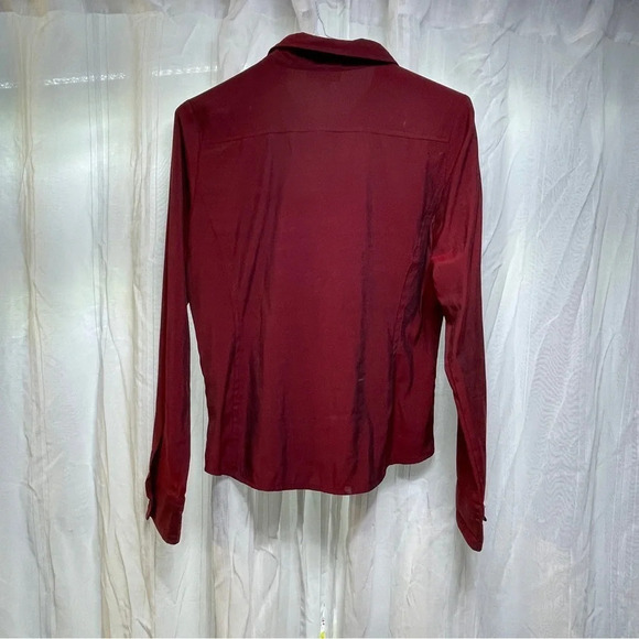 Mastina 38 color transition light to dark red long sleeve blouse - Picture 7 of 8
